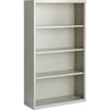 Lorell Fortress Series Bookcase - 34.5'' x 13'' x 60'' - 4 x Shelf(ves) - Light Gray - Powder Coated - Steel - Recycled