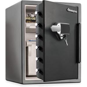 Fire-Safe Digital Alarm Water/Fire-resistant Safe - Fire Proof - Overall Size 23.8'' x 18.6'' x 19.3'' - Gunmetal Black