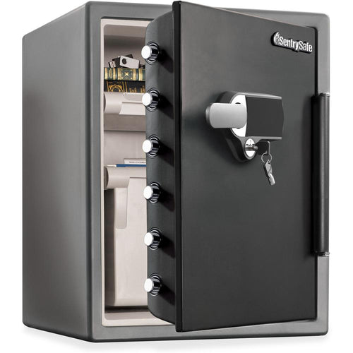 Fire-Safe Digital Alarm Water/Fire-resistant Safe - Fire Proof - Overall Size 23.8'' x 18.6'' x 19.3'' - Gunmetal Black