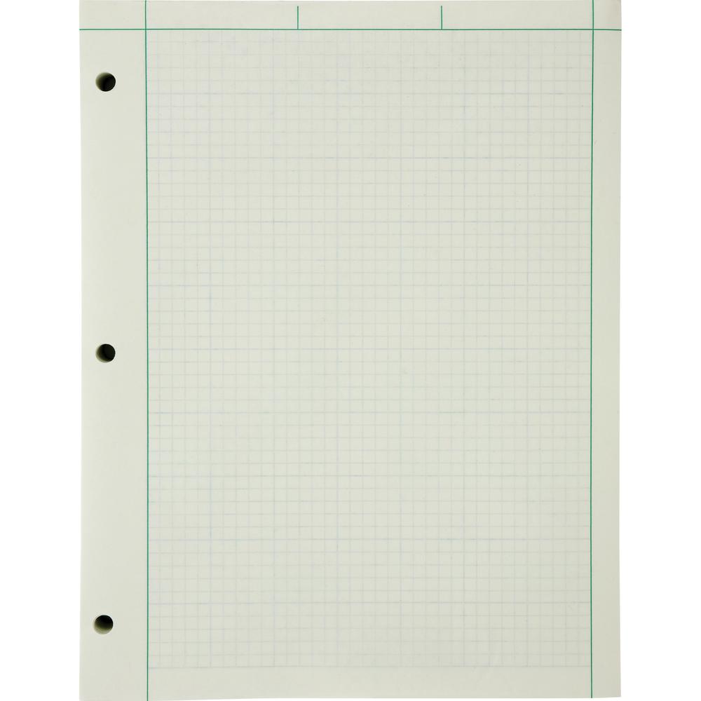 Ampad Engineering Computation Pad - 200 Sheets - Both Side Ruling Surface - Ruled Margin - 15 lb Basis Weight - Letter - 8 1/2'' x 11'' - Green Tint Paper - Chipboard Backing - 1 / Pad