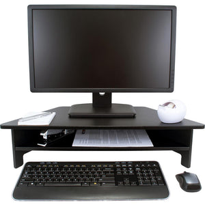 Victor High Rise Monitor Stand - Monitor Stand - Desk Riser - 7.5'' Height x 27'' Width x 11.5'' Depth - Wood - Black