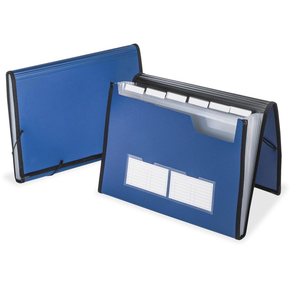Oxford Letter Expanding File - 8 1/2'' x 11'' - 7 Pocket - Blue - Durable, Flap Closure, Elastic Closure, Wear Resistant, Tear Resistant, Moisture Resistant, Metallic - 1 Each - Pendaflex