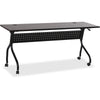 Lorell Flip Top Training Table - Rectangle Top - Four Leg Base - 4 Legs x 72'' Table Top Width x 23.50'' Table Top Depth - 29.50'' Height x 70.88'' Width x 23.63'' Depth - Assembly Required - Espresso, Bla