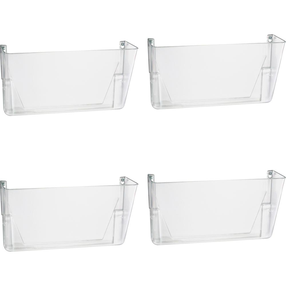 Officemate Mountable Wall File - 7'' Height x 13'' Width x 4.12'' Depth - Clear - Plastic - 4 / Carton