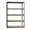 Lorell Iron Horse 2300 lb Capacity Riveted Shelving - 5 Shelf(ves) - 72'' Height x 48'' Width x 24'' Depth - 30% Recycled - Black - Steel, Particleboard - 1 Each