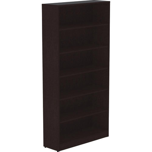 Lorell Laminate Bookcase - 0.8'' Shelf, 36'' x 12''72'' - 6 Shelve(s) - 5 Adjustable Shelf(ves) - Square Edge - Material: Thermofused Laminate (TFL) - Finish: Espresso