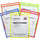 C-Line Neon Shop Ticket Holders, Stitched - Assorted, 5 Colors, Both Sides Clear, 9 x 12, 25/BX, 43910