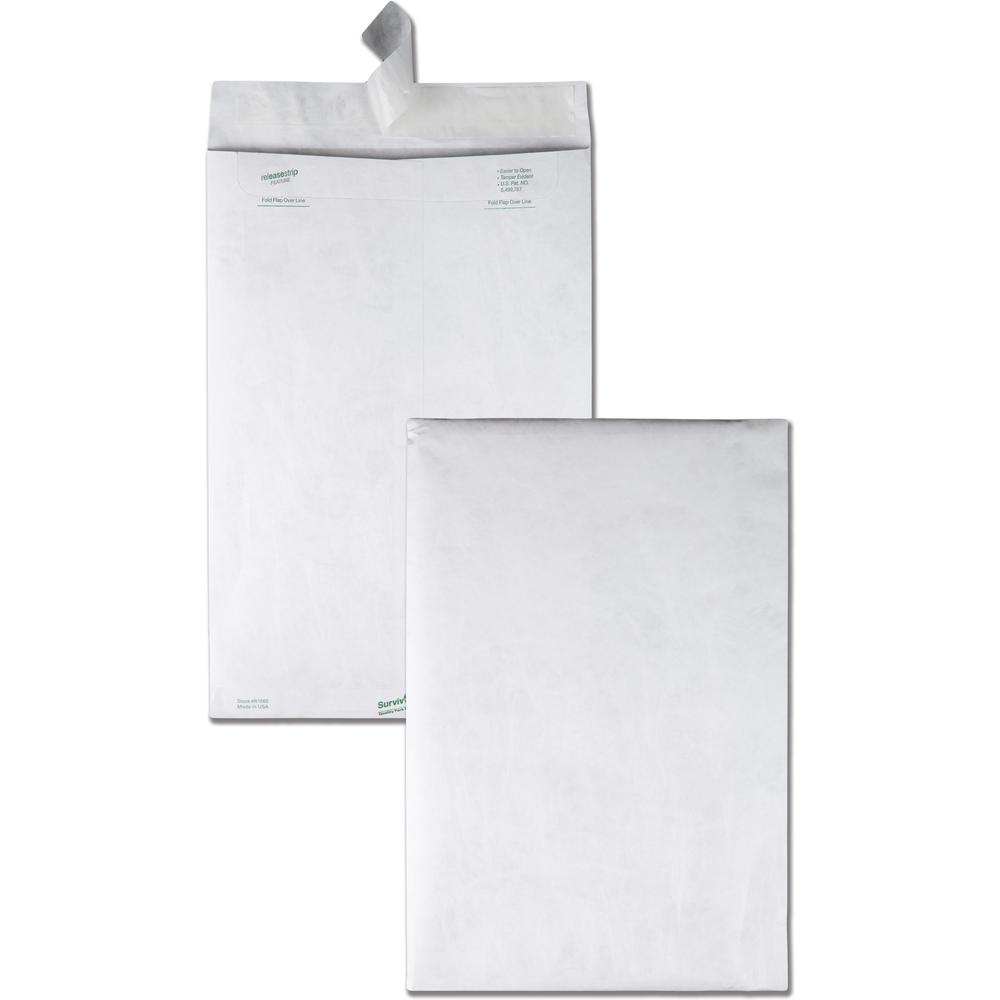 Survivor 10 x 15 DuPont Tyvek Catalog Mailers - Catalog - 10'' Width x 15'' Length - 14 lb - Peel & Seal - Tyvek - 100 / Box - White - SURVIVOR