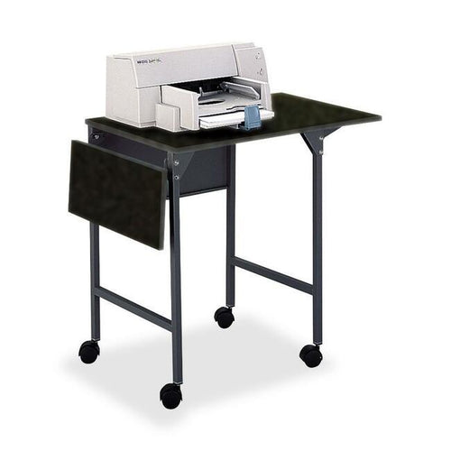 Safco Drop Leaves Machine Stand - 150 lb Load Capacity - 26.9'' Height x 36'' Width x 18'' Depth - Floor - Laminate - Steel - Black