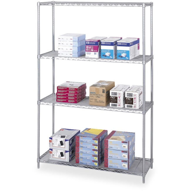 Industrial Wire Shelving - 48'' x 18'' x 72'' - 4 x Shelf(ves) - Gray - Safco