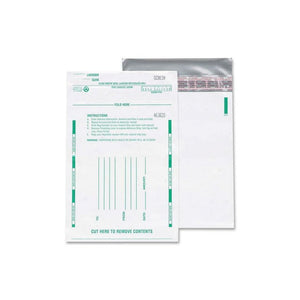 Quality Park Night Deposit Bags - 10'' Width x 13'' Length - White - Polyethylene - 100/Pack - Deposit