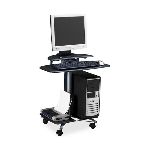 Mayline Mobile PC Workstation - Rectangle Top - 29.50'' Height x 28.50'' Width x 26'' Depth - Assembly Required - Charcoal Black