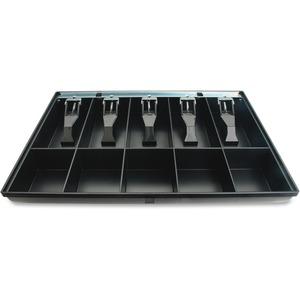 Sparco Locking Cover Money Tray - 1 x Cash Tray - 5 Bill/5 Coin Compartment(s) - Black