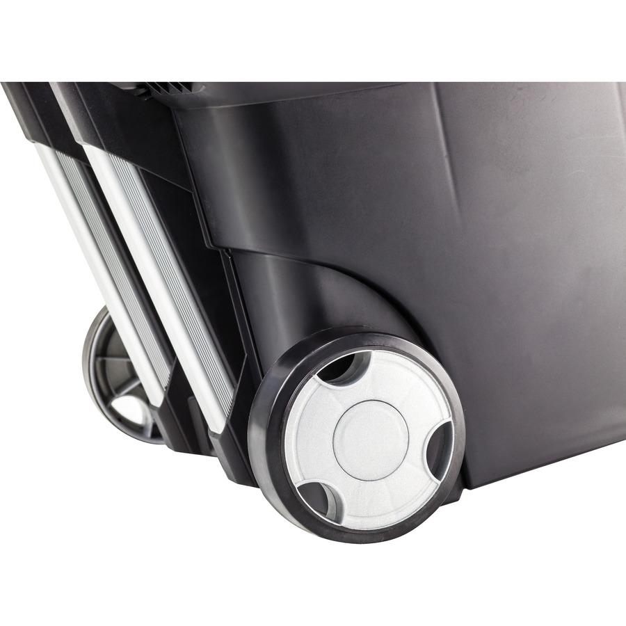 Storex Premium File Cart - Telescopic Handle - Steel, Plastic - 15'' Length x 16.4'' Width x 17'' Depth Height - Black - 1 Each