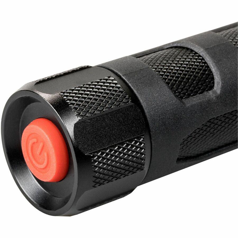 Dorcy Ultra HD Series Twist Flashlight - 360 lm Lumen - 3 x AAA - Battery - Impact Resistant - Black, Red - 1 Each - DORCY