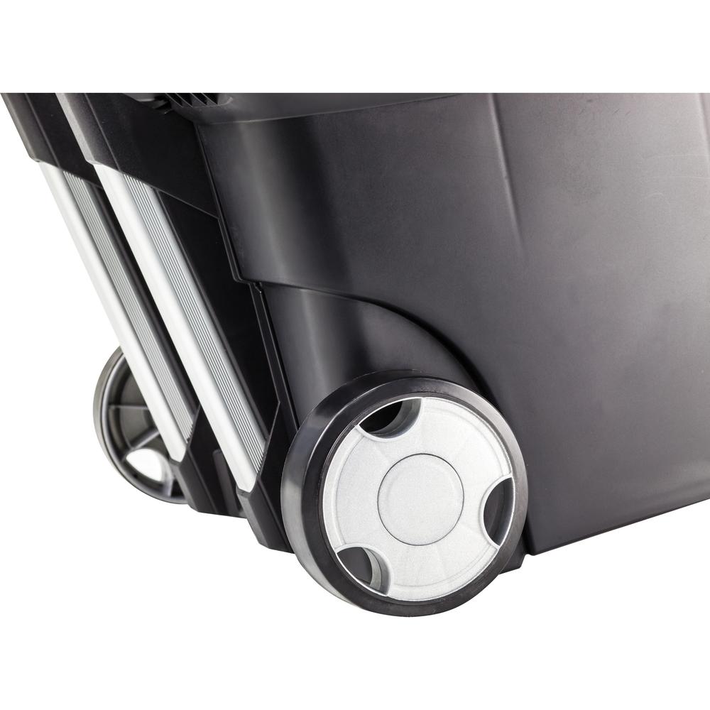 Storex Premium File Cart - Telescopic Handle - Steel, Plastic - 15'' Length x 16.4'' Width x 17'' Depth Height - Black - 1 Each