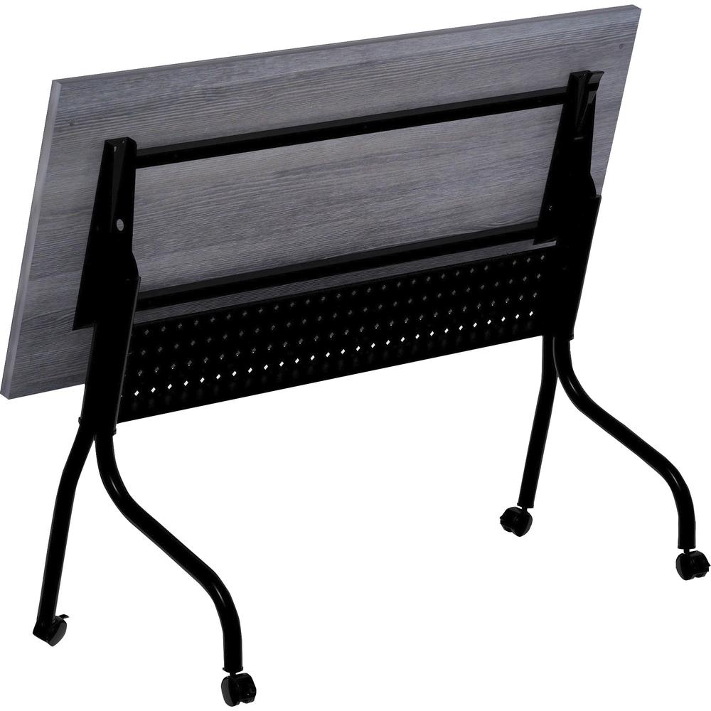 Lorell Flip Top Training Table - Charcoal Rectangle, Melamine Top - Black Four Leg Base - 4 Legs x 60'' Table Top Width x 23.60'' Table Top Depth - 29.50'' Height - Melamine - 1 Each