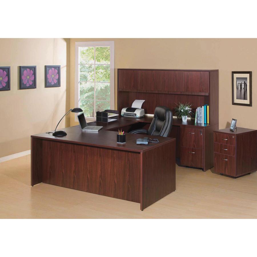 Lorell Essentials Series Front Reception Desk - 1'' Top, 72'' x 36''42.5'' Desk - Finish: Mahogany Laminate - Durable - For Office
