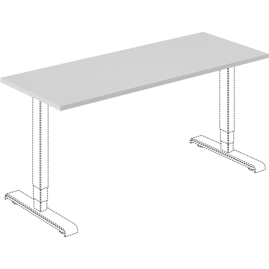 Lorell Training Tabletop - Gray Rectangle Top - 60'' Table Top Length x 24'' Table Top Width x 1'' Table Top ThicknessAssembly Required - Particleboard, Melamine Top Material - 1 Each
