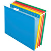 Pendaflex 1/5 Tab Cut Letter Recycled Hanging Folder - 8 1/2'' x 11'' - Blue, Red, Orange, Yellow, Green - 10% Recycled - 25 / Box