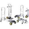 Safco HideAway Convertible Hand Truck - 400 lb Capacity - 4 Casters - 6'' , 3'' Caster Size - Aluminum - x 15.5'' Width x 43'' Depth x 36'' Height - Silver - 1 Each