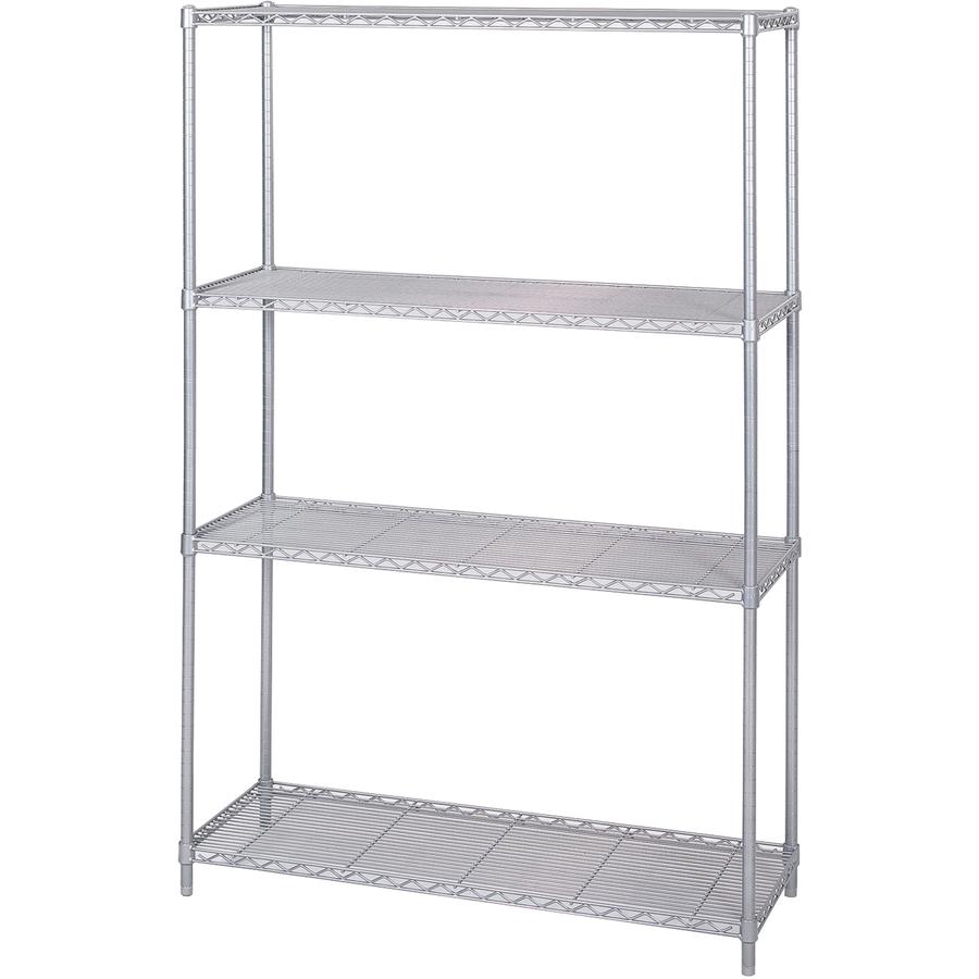 Safco Add-On Unit - 48'' x 18'' x 72'' - 4 x Shelf(ves) - 1000 lb Load Capacity - Gray - Powder Coated - Steel
