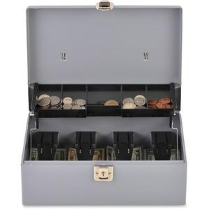 Sparco Controller Cash Box - 5 Coin - Gray - 3.4'' Height x 11.4'' Width x 7.5'' Depth