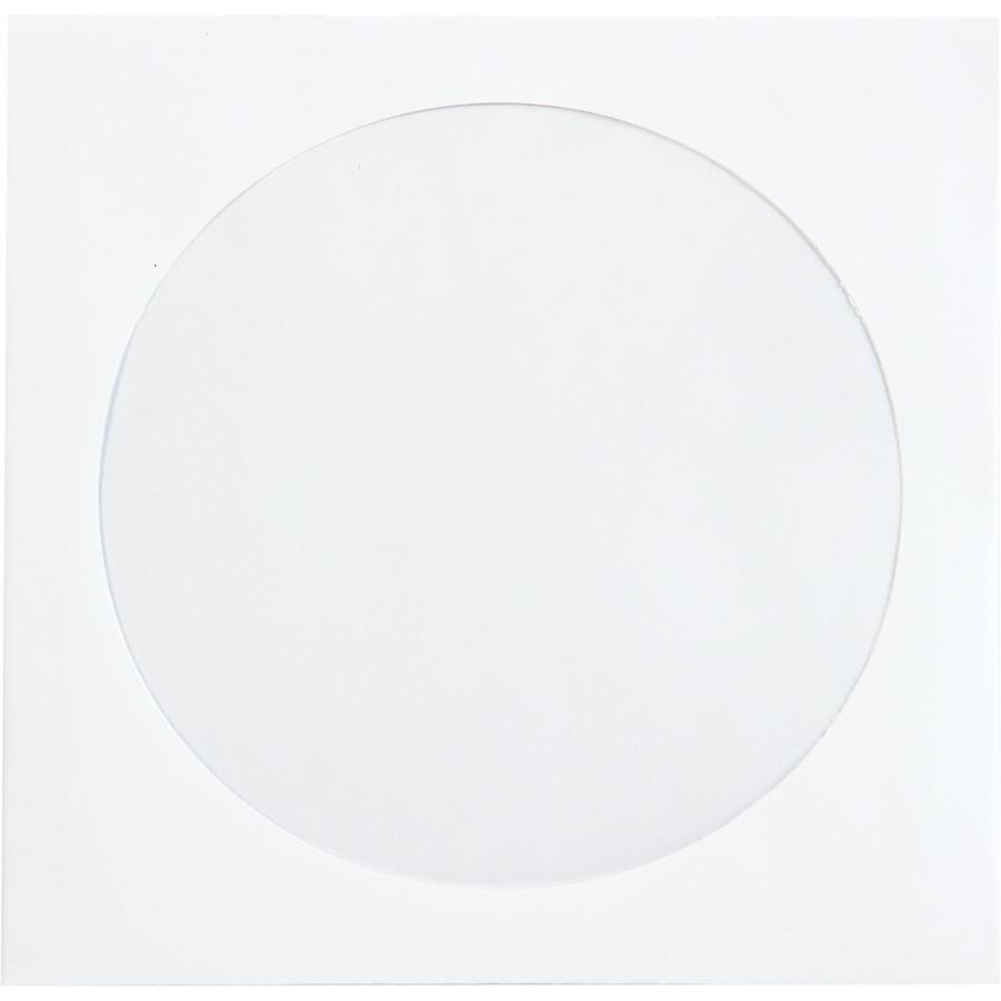Quality Park CD/DVD Sleeve - CD/DVD - 5'' Width x 5'' Length - 24 lb - Polypropylene - 250 / Box - White