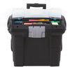 Storex Premium File Cart - Telescopic Handle - Steel, Plastic - 15'' Length x 16.4'' Width x 17'' Depth Height - Black - 1 Each