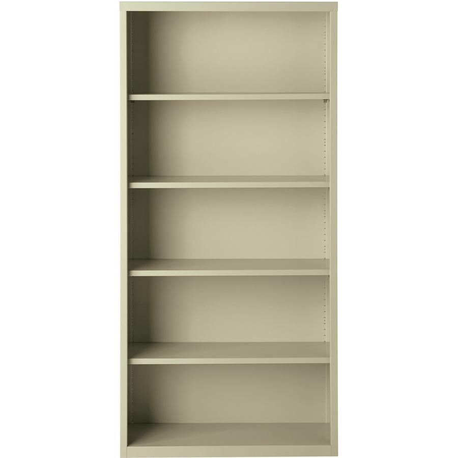 Lorell Fortress Series Bookcase - 34.5'' x 13'' x 72'' - 6 x Shelf(ves) - Putty - Powder Coated - Steel - Recycled