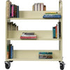 Lorell Double-sided Book Cart - 6 Shelf - 200 lb Capacity - 5'' Caster Size - Steel - x 36'' Width x 19'' Depth x 46'' Height - Putty - 1 Each