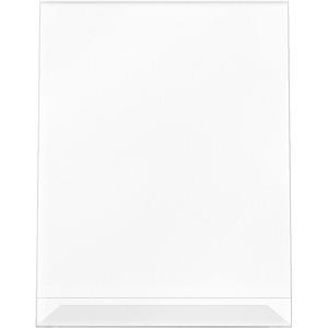 Deflecto Anti-Glare Slanted Sign Holder - Portrait - 11'' x 8.5'' x 2.5'' x - Acrylic - 1 Each - Clear - Anti-glare, Scratch Resistant, Durable, Heavy Duty, Double-sided - deflecto