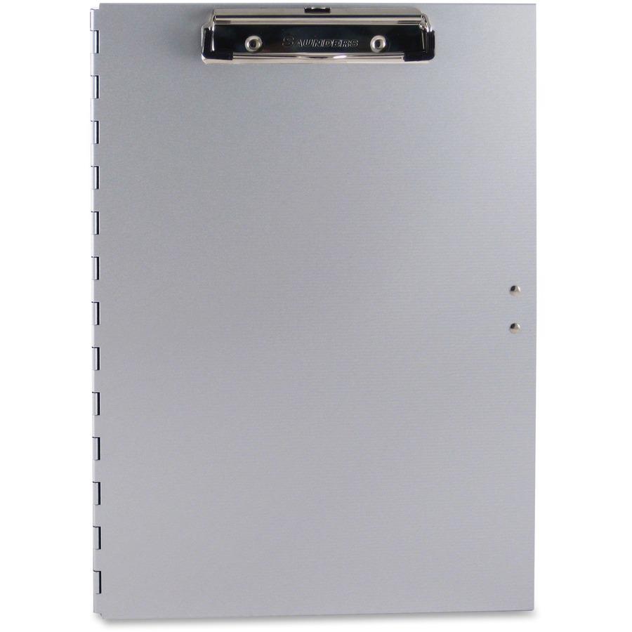 Saunders Tuff Writer Recycled Aluminum Clipboard - 1'' Clip Capacity - Side Opening - 12'' - Aluminum - Silver - 1 Each