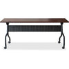Lorell Flip Top Training Table - Rectangle Top - Four Leg Base - 4 Legs x 72'' Table Top Width x 23.60'' Table Top Depth - 29.50'' Height x 28.70'' Width x 23.63'' Depth - Assembly Required - Cherry - Mela