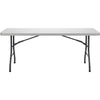 Lorell Extra-Capacity Ultra-Lite Folding Table - Light Gray Top - Dark Gray Base - 750 lb Capacity x 96'' Table Top Width x 30'' Table Top Depth - 29.25'' Height - Gray - High-density Polyethylene (HDPE)