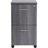 Lorell Essentials Series File/File Mobile File Cabinet - 16'' x 22''28.3'' - 2 x File Drawer(s) - Finish: Weathered Charcoal, Laminate