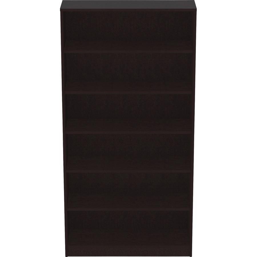 Lorell Laminate Bookcase - 0.8'' Shelf, 36'' x 12''72'' - 6 Shelve(s) - 5 Adjustable Shelf(ves) - Square Edge - Material: Thermofused Laminate (TFL) - Finish: Espresso