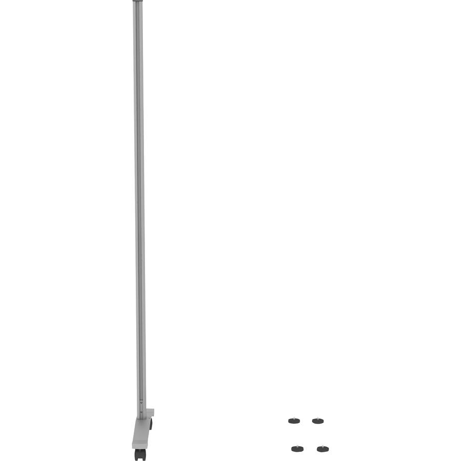 Lorell Adaptable Panel Legs for 50''H Configuration - 18.8'' Width x 2'' Depth x 71'' Height - Aluminum - Silver