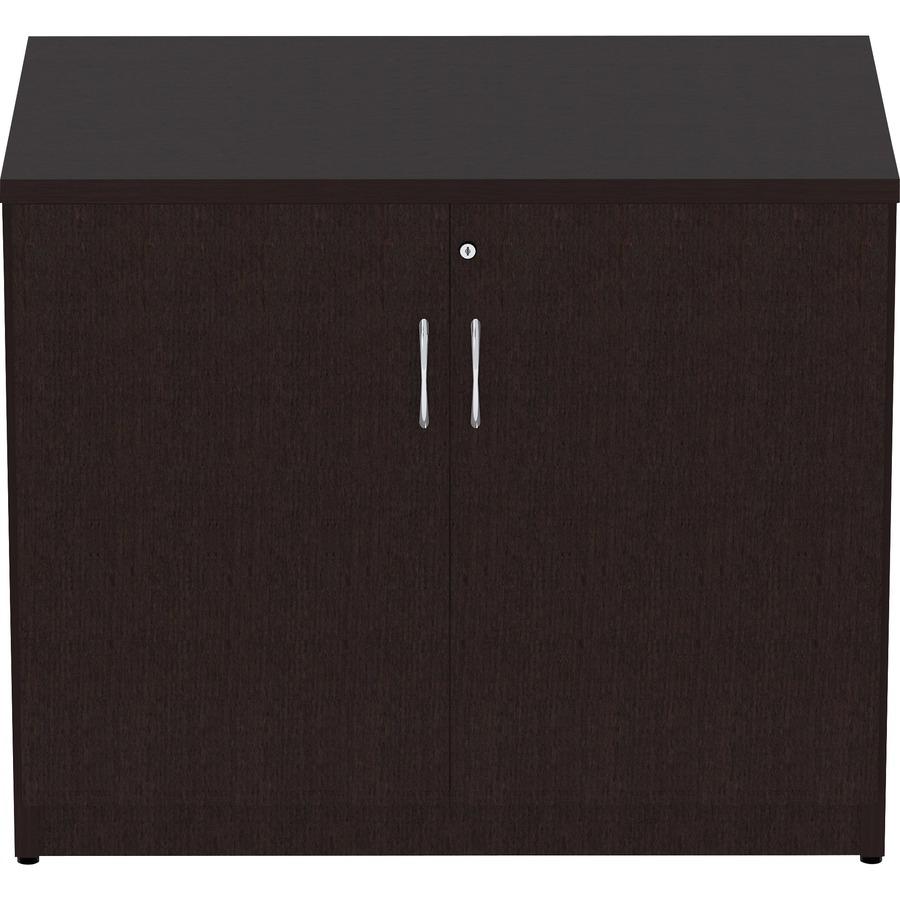 Lorell Essentials Series 2-Door Storage Cabinet - 36'' x 22.5''29.5'' Cabinet, 0.7'' Panel - 2 Door(s) - Material: Laminate - Finish: Espresso