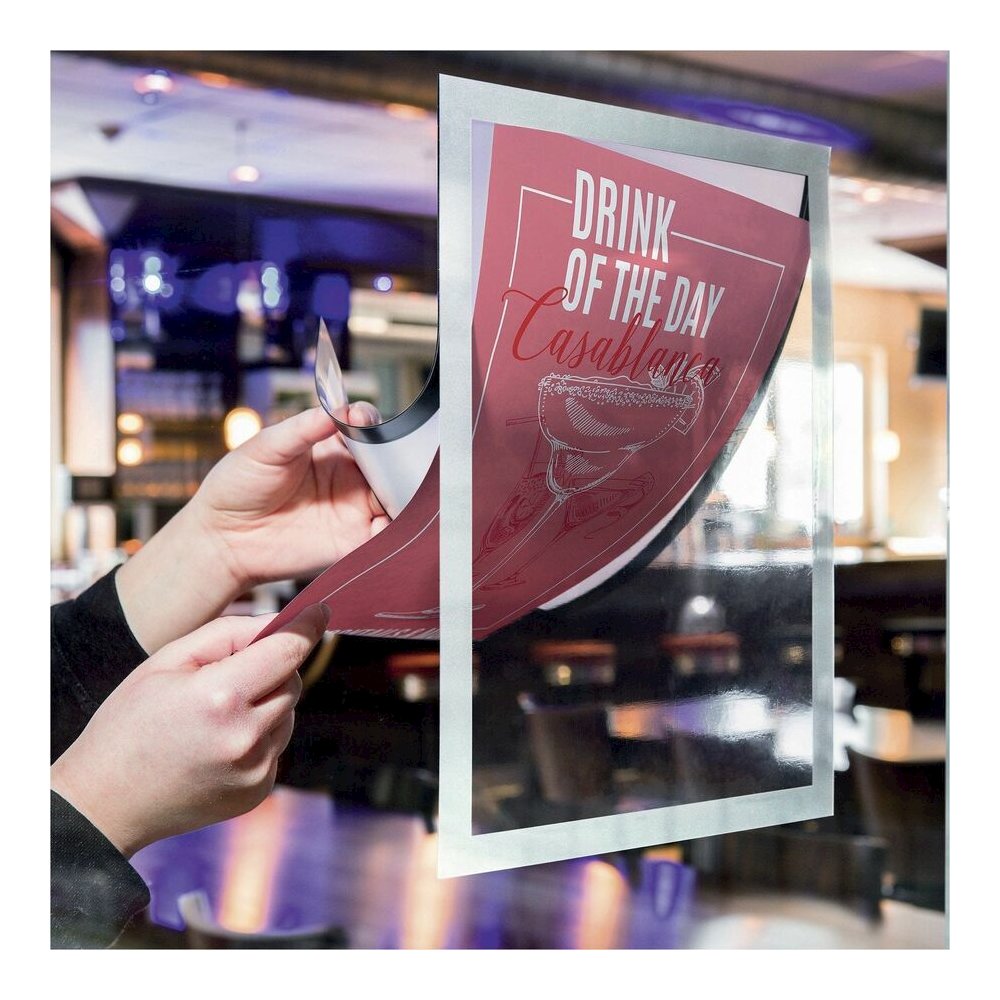 DURABLE The Infoframe - Glass-mountable, Window-mountable - Removable, Both Sides Display, Sturdy, UV Resistant, Heat Resistant, Repositionable - Information, Advertising - 2 / Pack - Durable