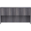 Lorell Essentials Series Stack-on Hutch with Doors - 66'' x 15''36'' - 4 Door(s) - Finish: Weathered Charcoal Laminate
