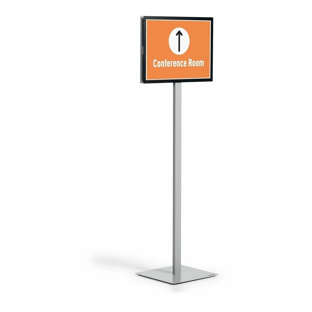 DURABLE Info Basic Floor Stand - Floor - Charcoal Gray - For Reception Area, Waiting Room, Lobby, Trade Show - Double-sided, Weighted Base, Magnetic - Durable