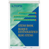 TOPS Green Tint Steno Books - 60 Sheets - Wire Bound - Ruled Margin - 6'' x 9'' - Green Paper - Hardboard Cover - WireLock - 12 / Pack