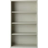 Lorell Fortress Series Bookcase - 34.5'' x 13'' x 60'' - 4 x Shelf(ves) - Light Gray - Powder Coated - Steel - Recycled