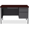 Lorell Fortress Series 48'' Right Single-Pedestal Desk - Laminated Rectangle, Mahogany Top - 30'' Table Top Length x 48'' Table Top Width x 1.13'' Table Top Thickness - 29.50'' Height - Assembly Required -
