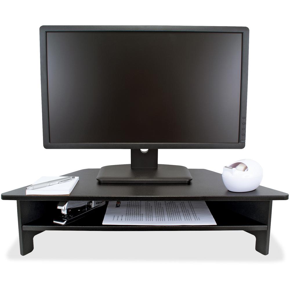 Victor High Rise Monitor Stand - Monitor Stand - Desk Riser - 7.5'' Height x 27'' Width x 11.5'' Depth - Wood - Black