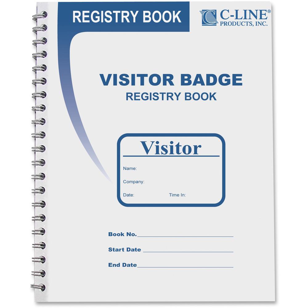 C-Line Visitor Badges with Registry Log - 3-5/8 x 1-7/8 Badge Size, 150 Badges and Log Book/BX, 97030