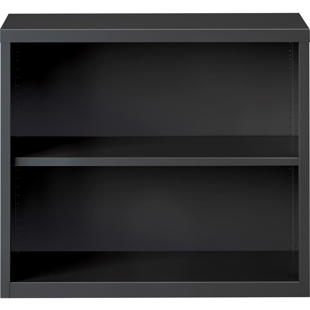 Lorell Fortress Series Bookcase - 34.5'' x 12.6''30'' - 2 Shelve(s) - Material: Steel - Finish: Charcoal, Powder Coated - Adjustable Shelf, Welded, Durable