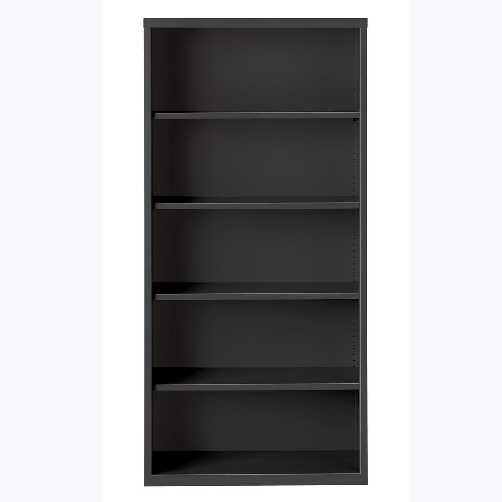 Lorell Fortress Series Bookcase - 34.5'' x 13''72'' - 5 Shelve(s) - Material: Steel - Finish: Charcoal, Powder Coated - Adjustable Shelf, Welded, Durable