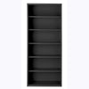 Lorell Fortress Series Bookcase - 34.5'' x 13''82'' - 6 Shelve(s) - Material: Steel - Finish: Charcoal, Powder Coated - Adjustable Shelf, Welded, Durable